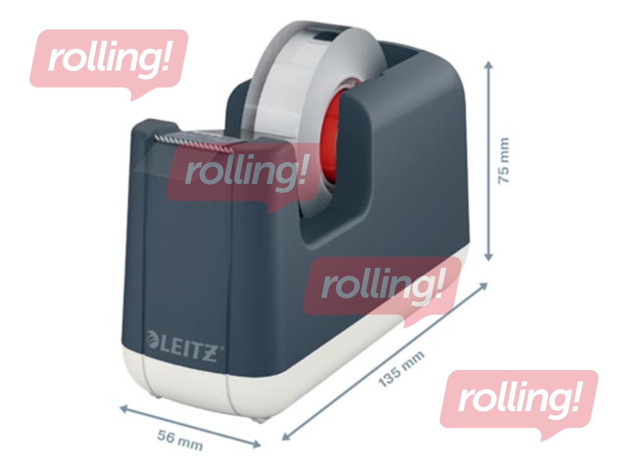 Līmlentes turētājs Leitz Cosy ar līmlenti, pelēks