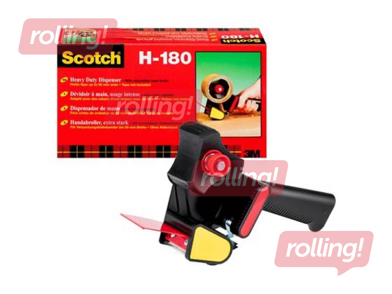 Держатель для скотча Scotch H-180, черный/красный