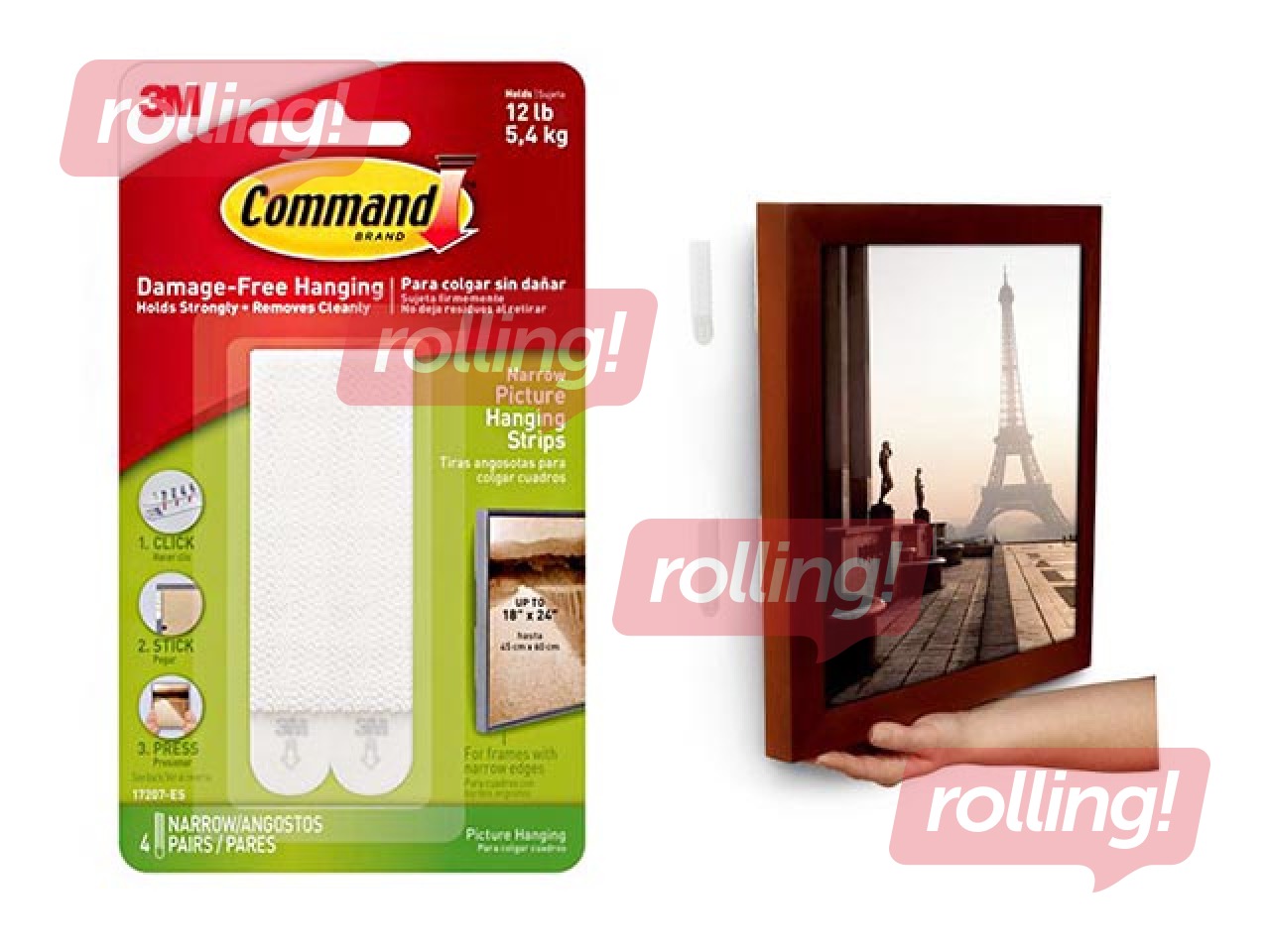 Fiksējošie klipši Command M, balti