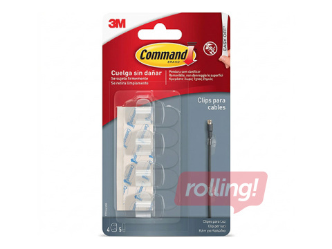 Āķīši Command iekštelpām, caurspīdīgi