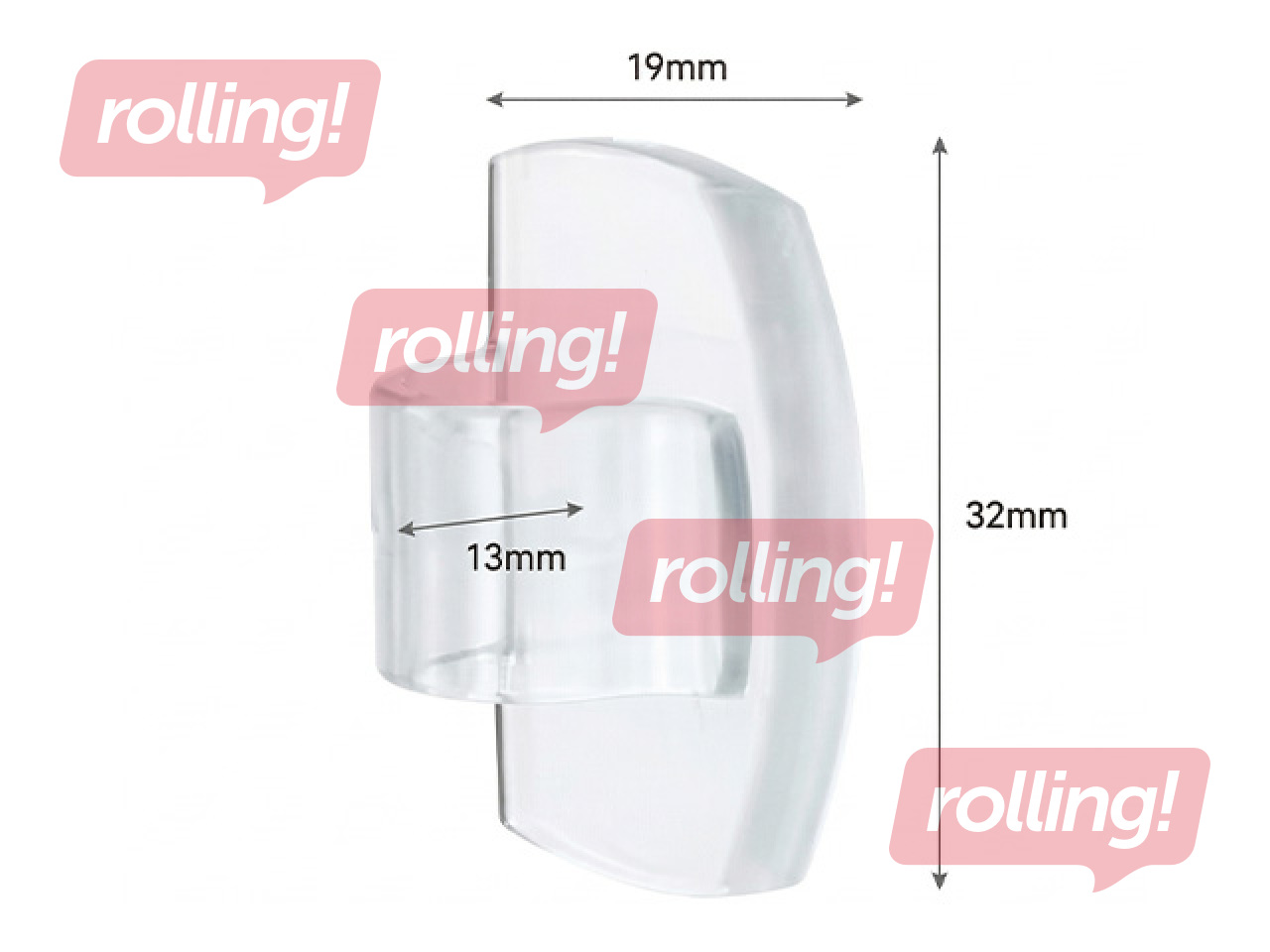 Āķīši Command iekštelpām, caurspīdīgi