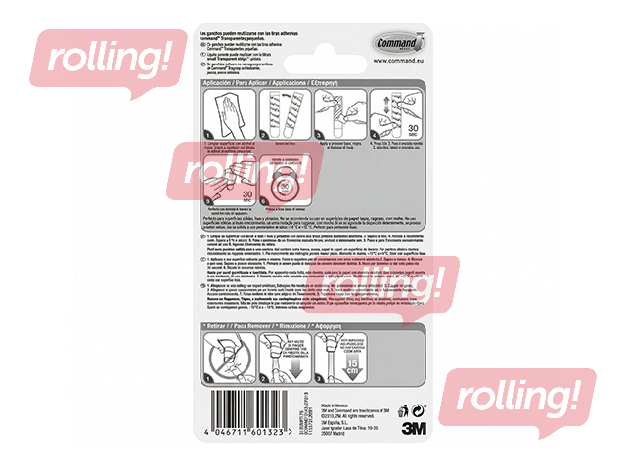 Command hooks for indoors, clear