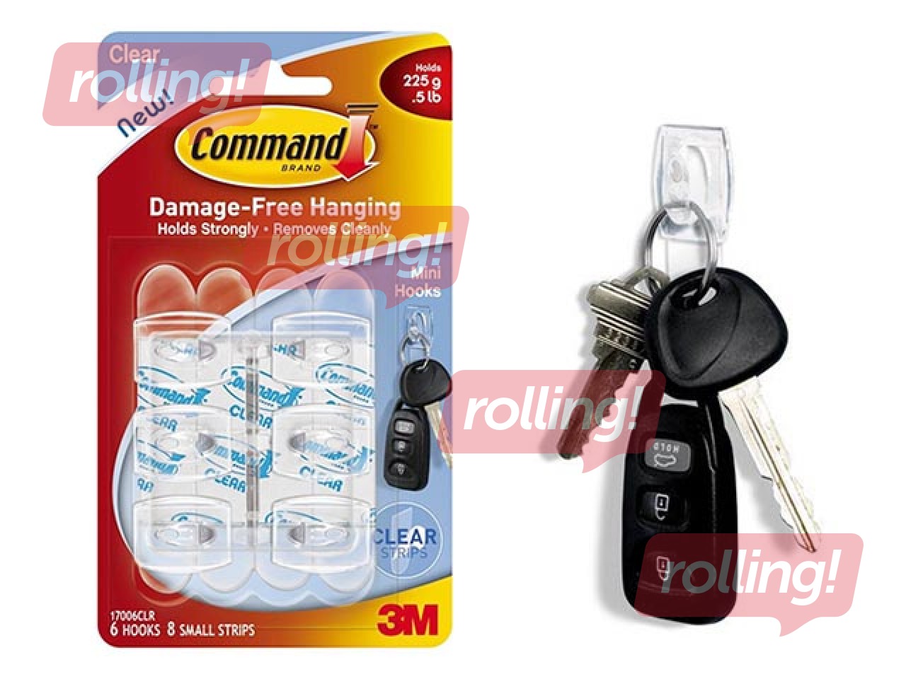 Command läbipaistvad konksud