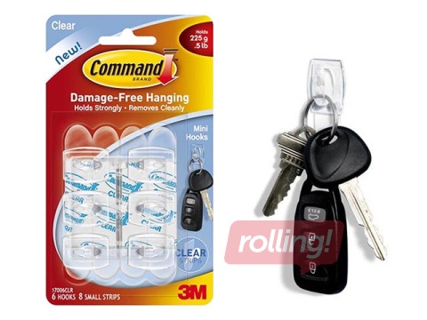 Pakaramais Command S, pielīmējams,6 gab., caurspīdīgs
