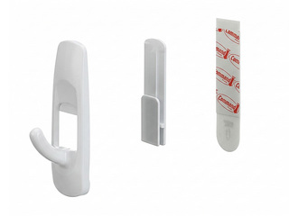 Hook Command Medium 17001, plastic, adhesive, white, 2pcs