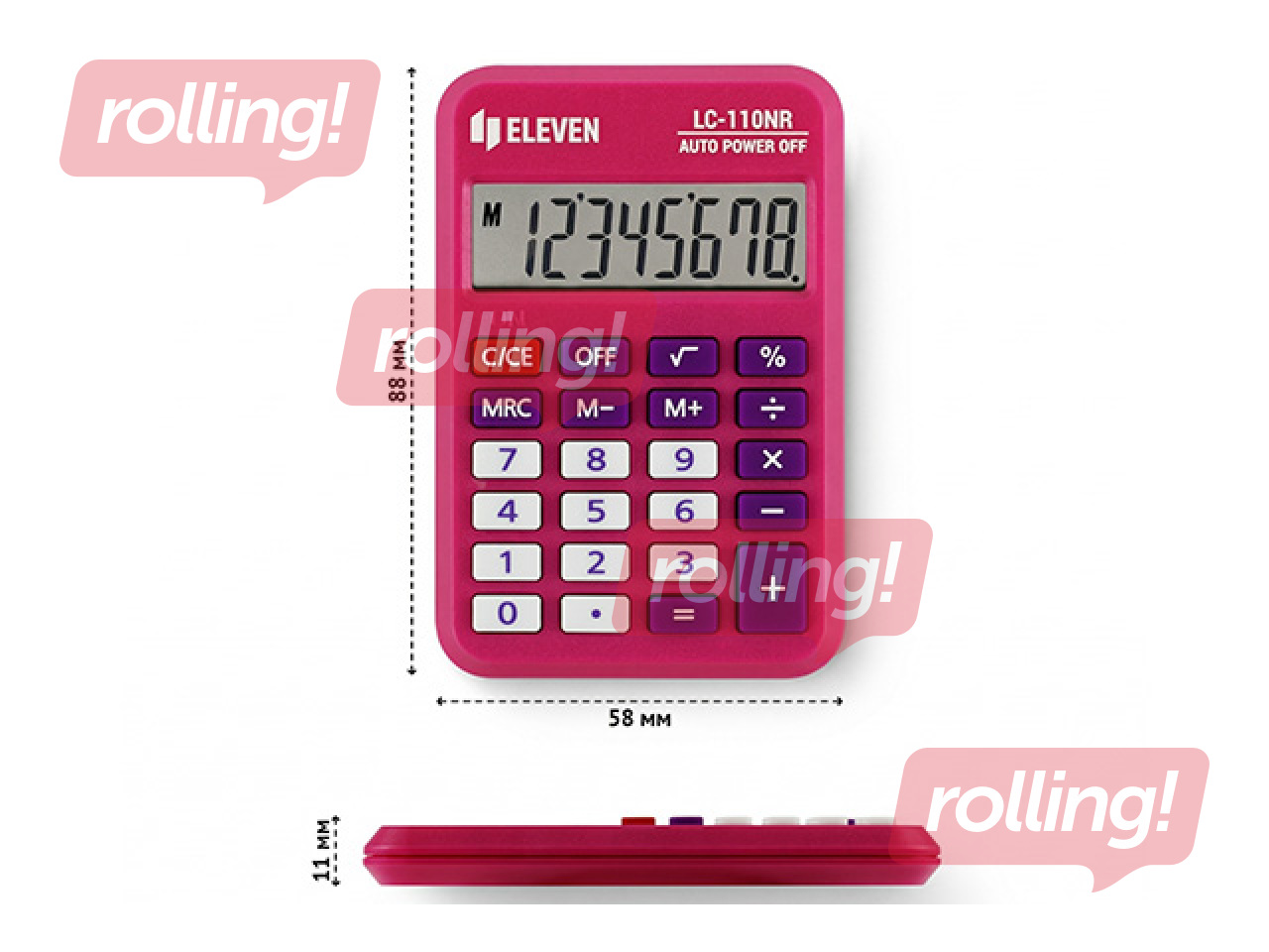 Kalkulators Eleven LC110NR-PK, rozā