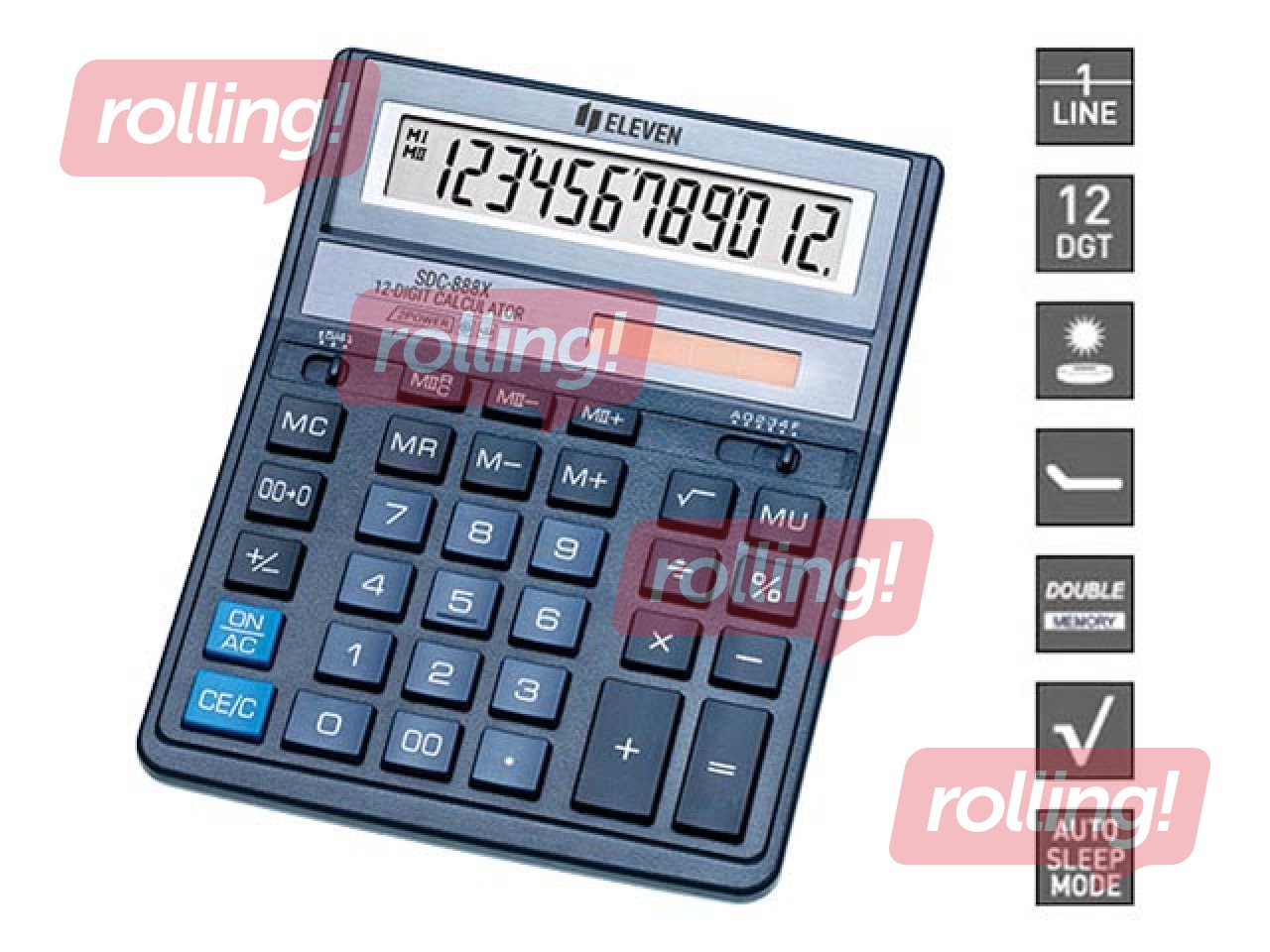Kalkulators Eleven SDC-888 XBL, zils