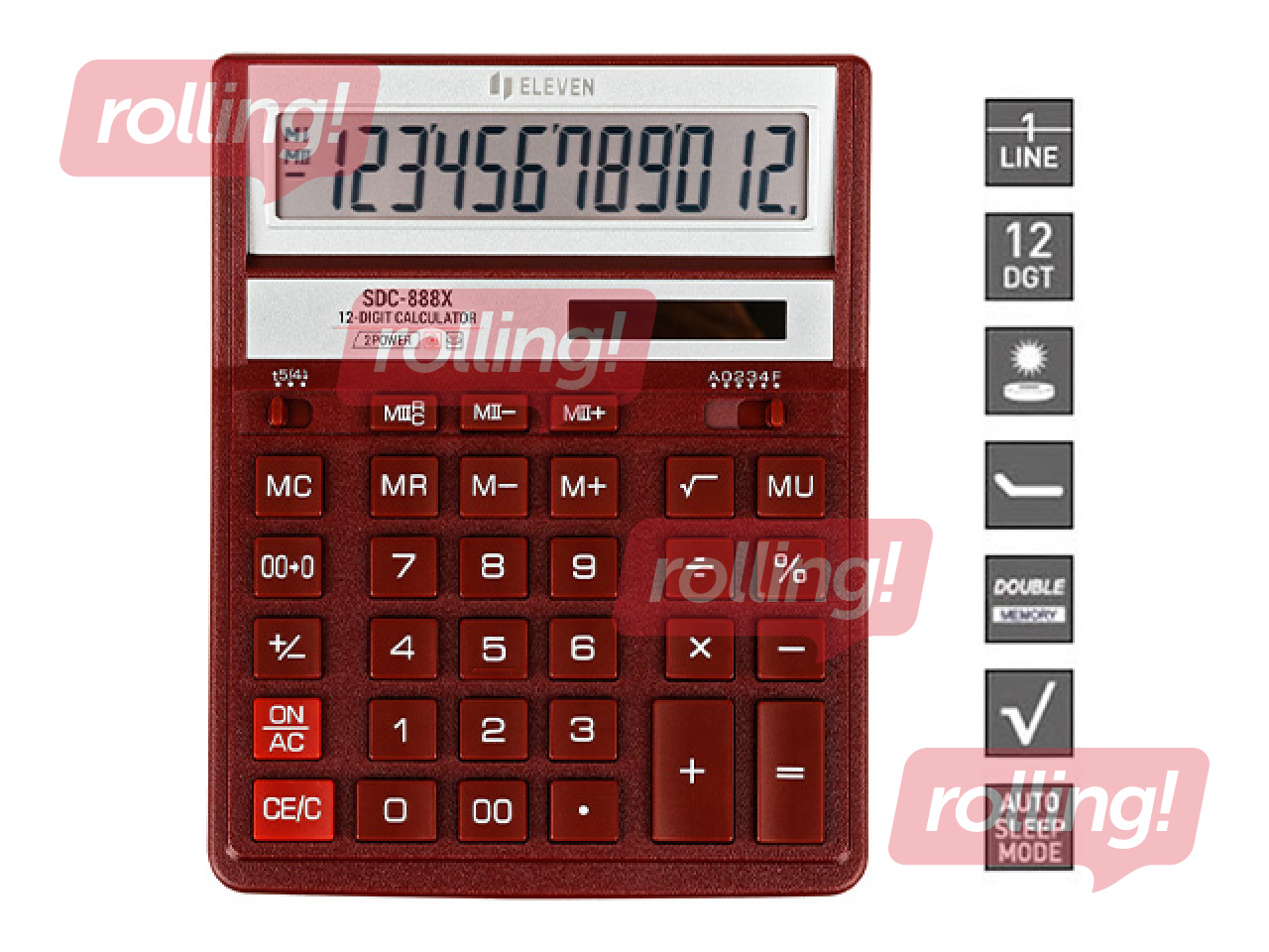 Kalkulaator Eleven SDC-888 XRD, punane
