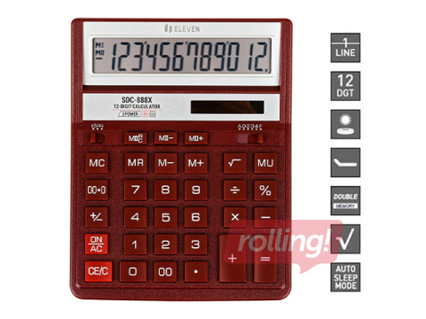 Kalkulators Eleven SDC-888 XRD, sarkans