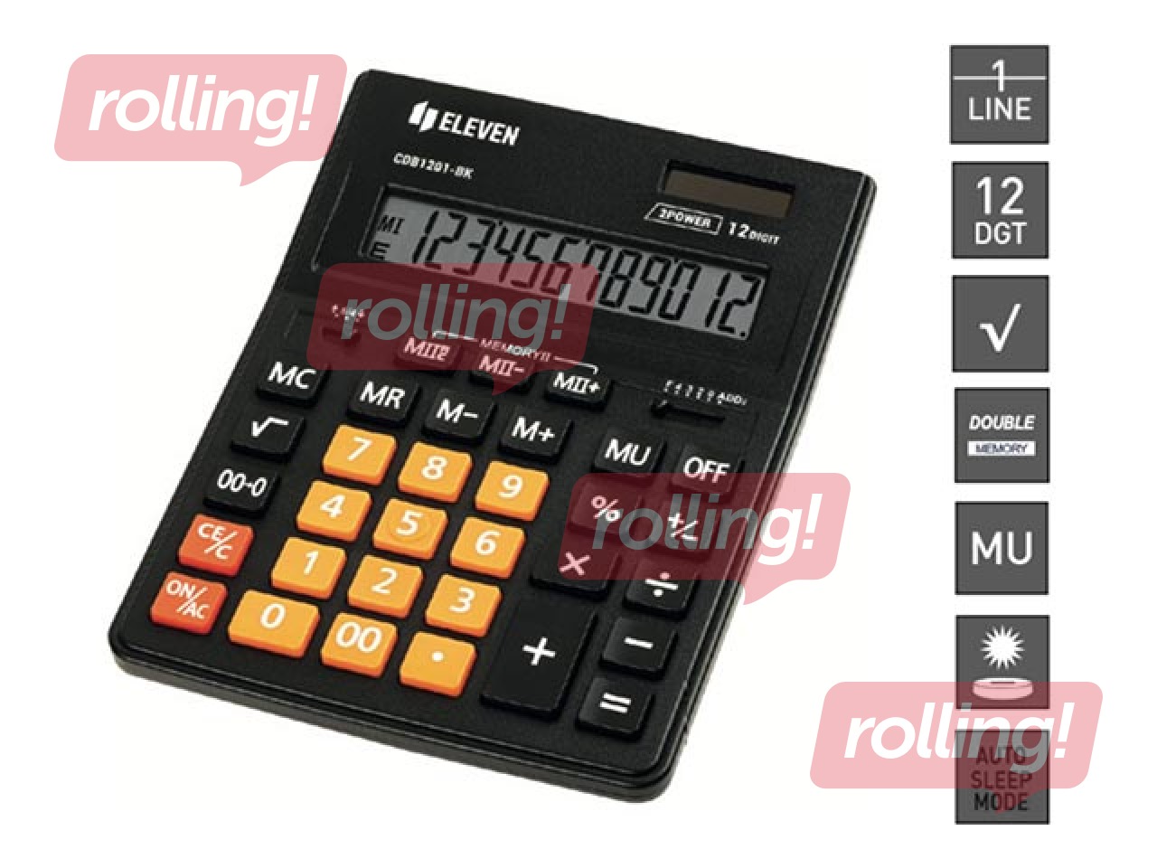 Kalkulators Eleven CDB-1201BK/OR