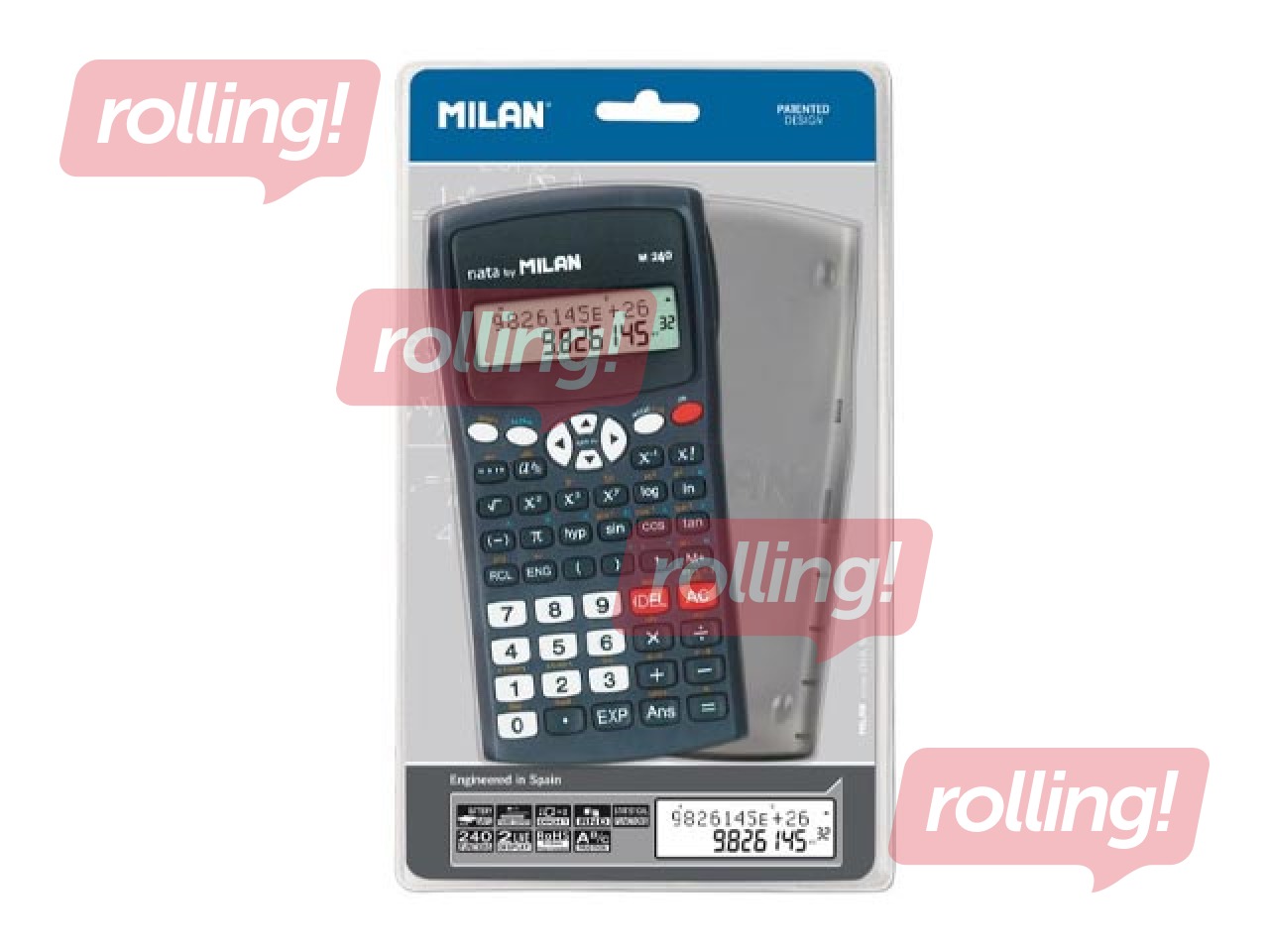 Kalkulators Milan M240, 240 funkcijas, pelēks