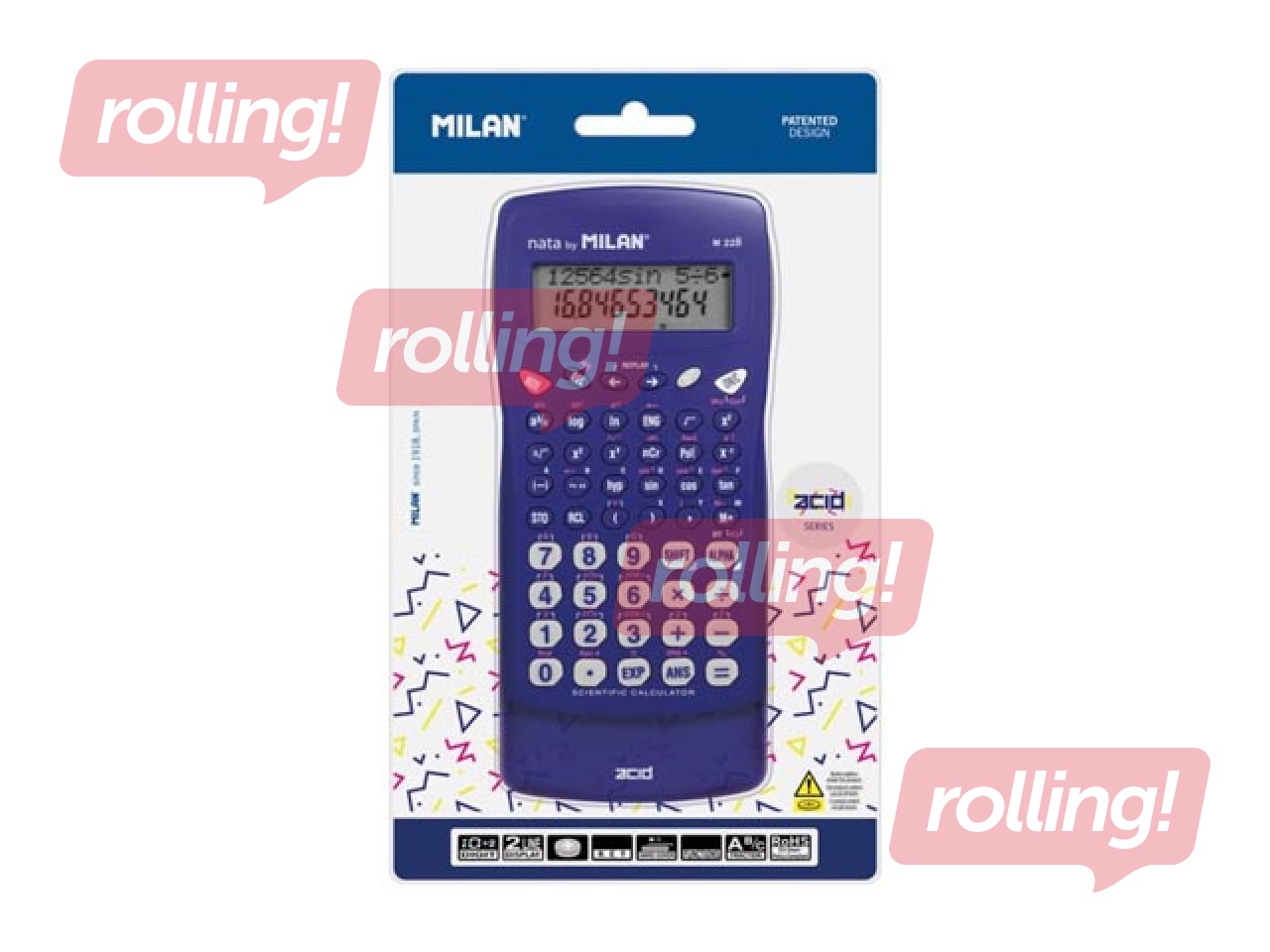 Kalkulators Milan, M228 Acid, 228 funkcijas, zils