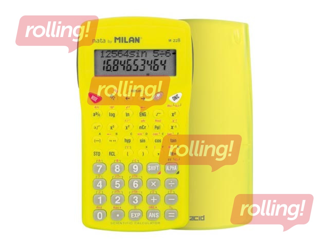 Kalkulators Milan, M228 Acid, 228 funkcijas, dzeltens