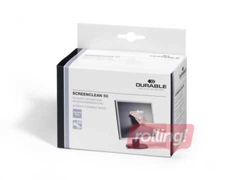 Monitoru tīrīšanas komplekts DURABLE Screenclean, 50 gab.
