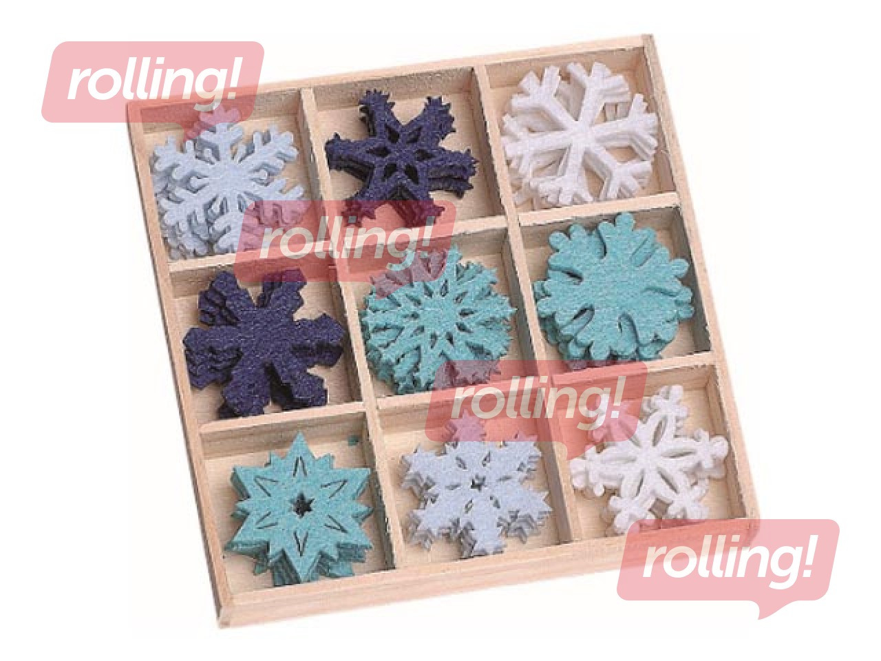 Set of felt ornaments Crystals, 45 pcs.