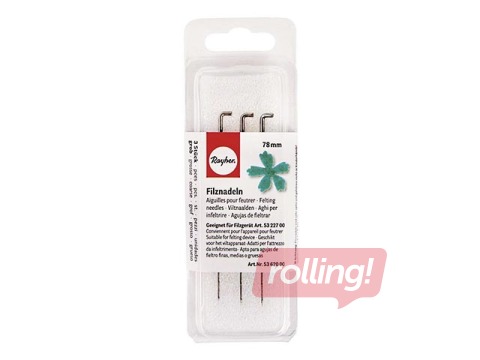 Filcēšanas adatu komplekts, 78 mm, 3 gab., rupjas
