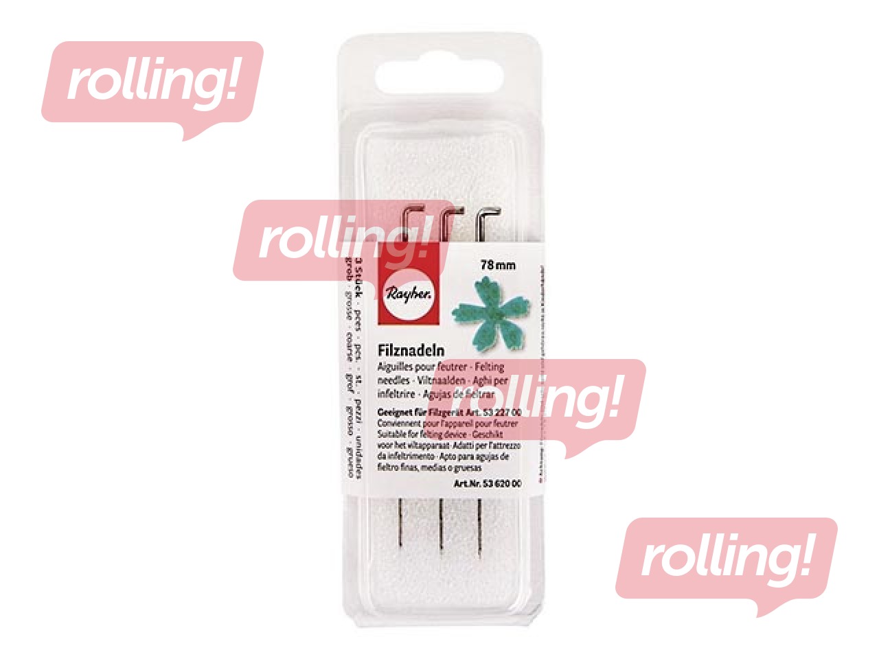 Filcēšanas adatu komplekts, 78 mm, 3 gab., rupjas