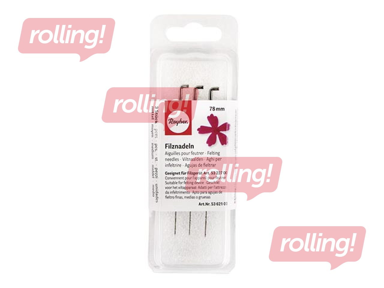 Filcēšanas adatu komplekts, 78 mm, 3 gab., vidējas