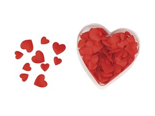 Satin hearts, red, 100 pcs.