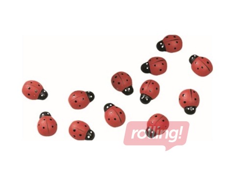 Decorative accessories Ladybugs, 2cm, 12 pcs.