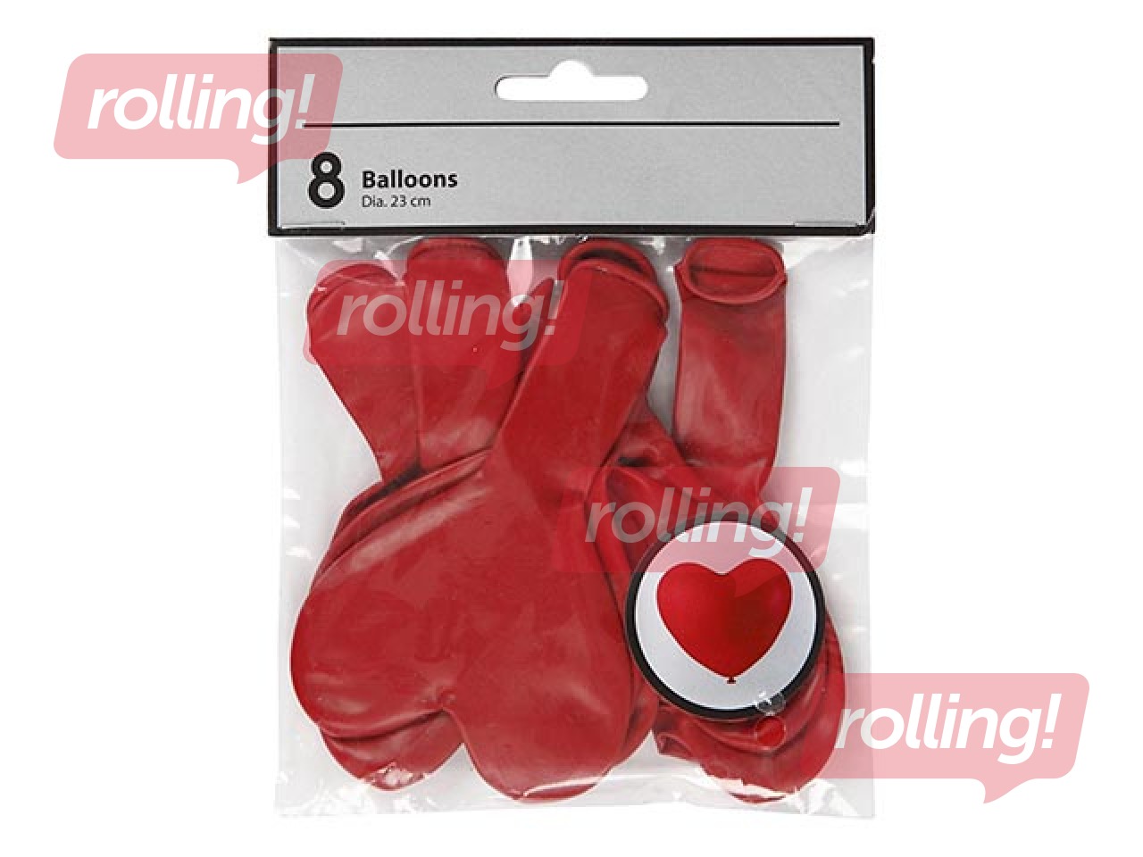 Balloons-Hearts, red, 8 pcs.
