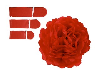 Tissue pompons, red, 3 pcs.