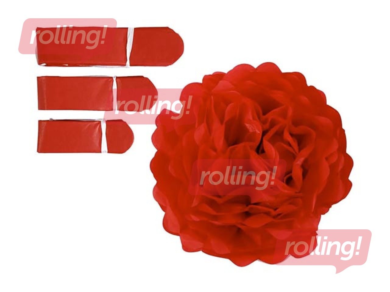 Zīdpapīra pomponi, sarkani, 3 gab.