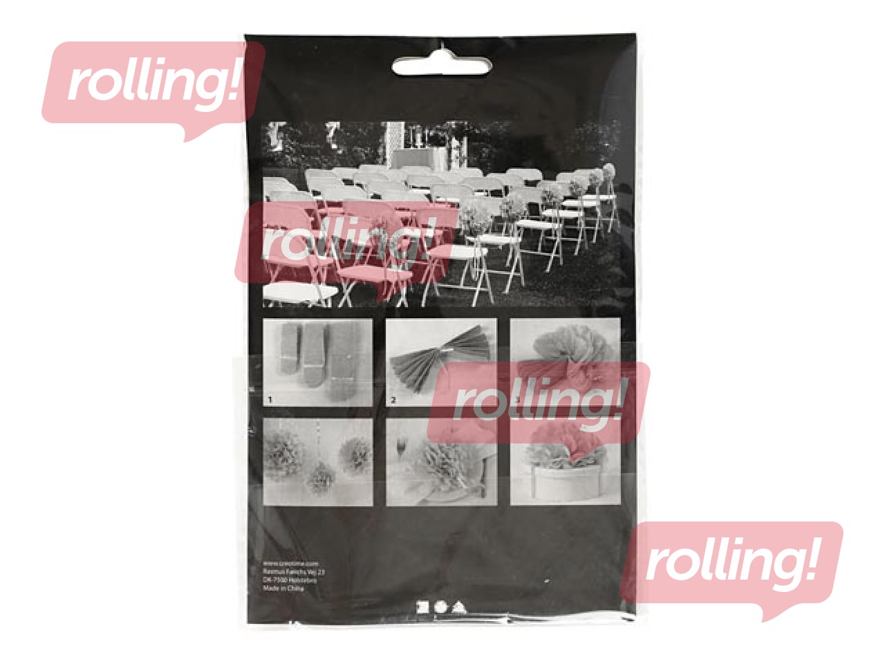 Zīdpapīra pomponi, sarkani, 3 gab.