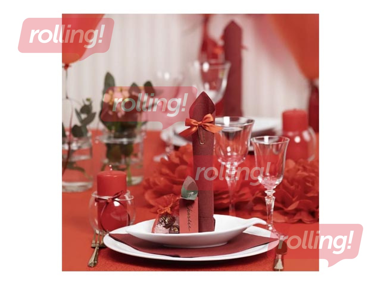 Zīdpapīra pomponi, sarkani, 3 gab.