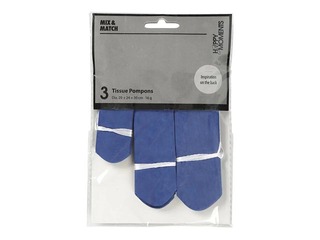 Zīdpapīra pomponi, tumši zili, 3 gab.