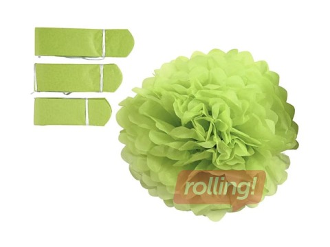 Tissue pompons, lime green, 3 pcs.