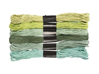 Embroidery floss, green, 6 pcs.