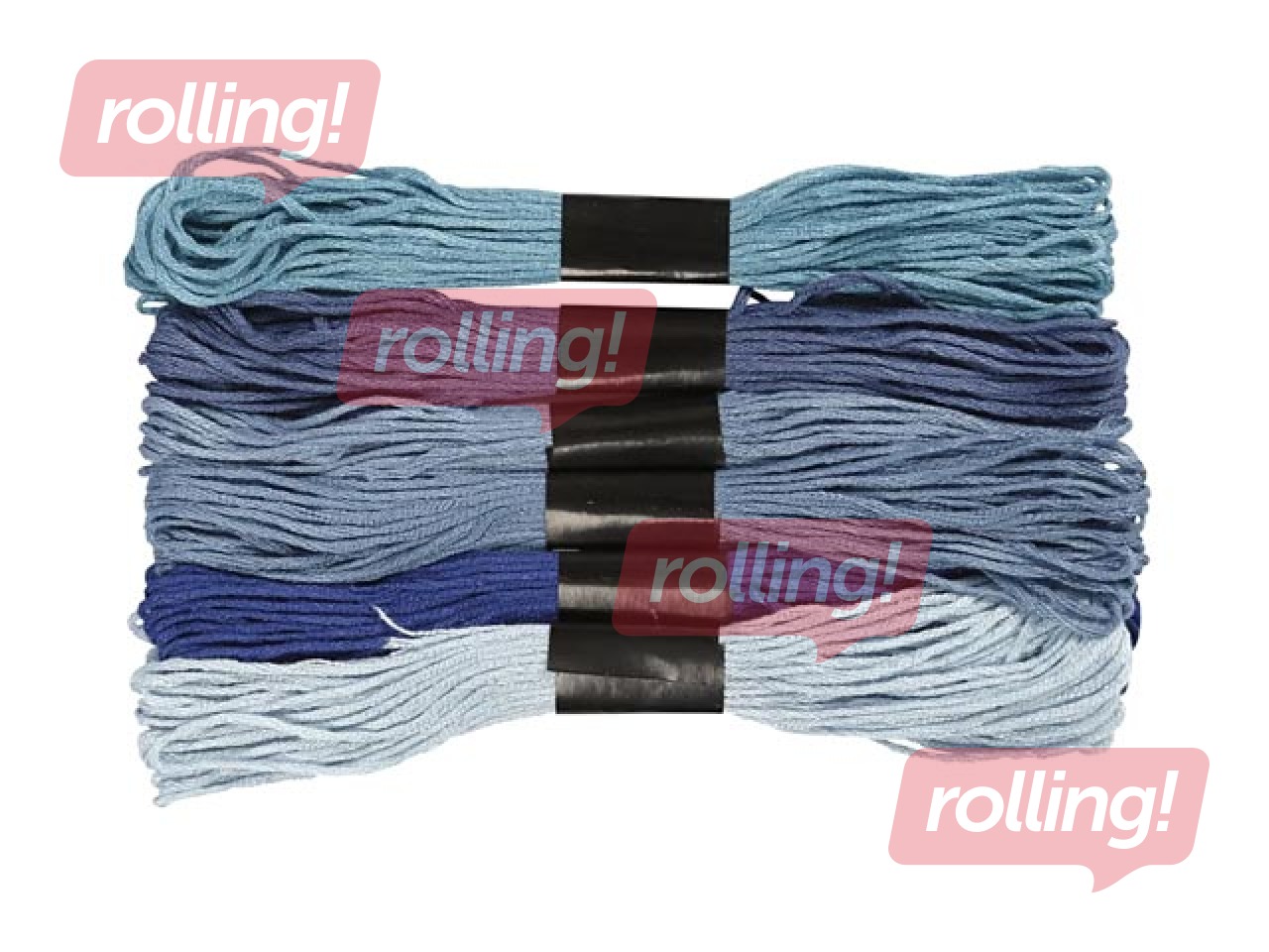 Embroidery floss, blue tones, 6 pcs.