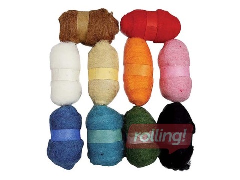 Шерсть для валяния, 25г x 10 шт.