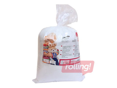Mīksto rotaļlietu pildījums, ļoti pūkains, pārslās, 100% poliesters, 300g  
