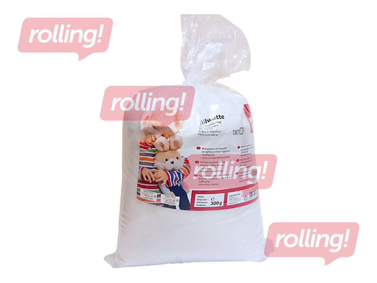 Mīksto rotaļlietu pildījums, ļoti pūkains, pārslās, 100% poliesters, 300g  