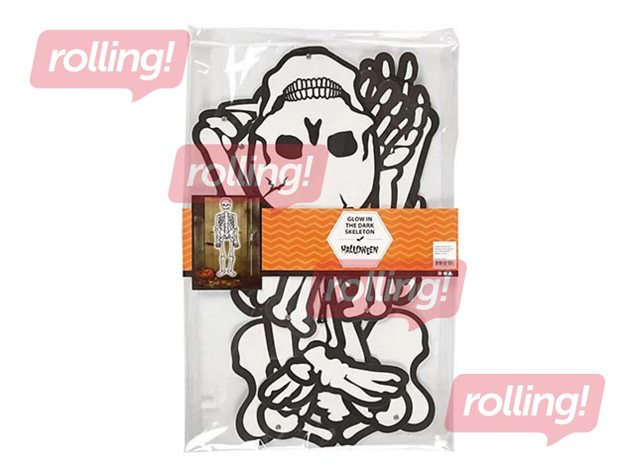 Skelets, balts, H=120cm, tumsā spīdošs