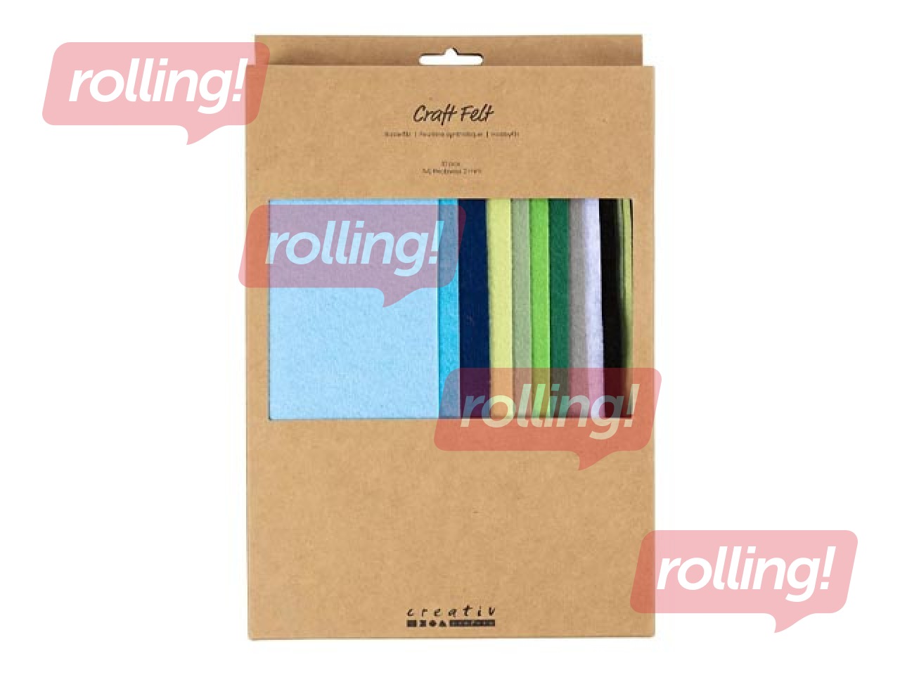 Filcs Creativ Company, zilā/zaļā harmonija, 10 loksnes, 21x29.7cm