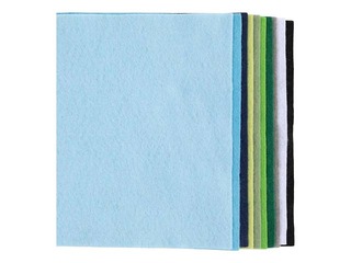 Filcs Creativ Company, zilā/zaļā harmonija, 10 loksnes, 21x29.7cm