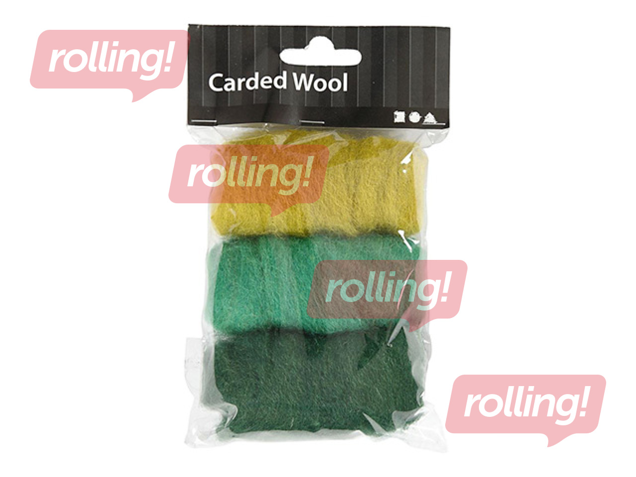 Vilna filcēšanai, zaļie toņi, 3x10g
