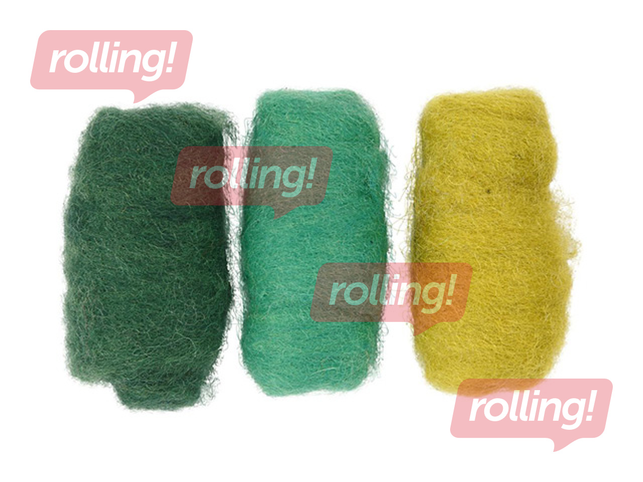 Viltimiseks mõeldud vill, rohelised toonid, 3×10g