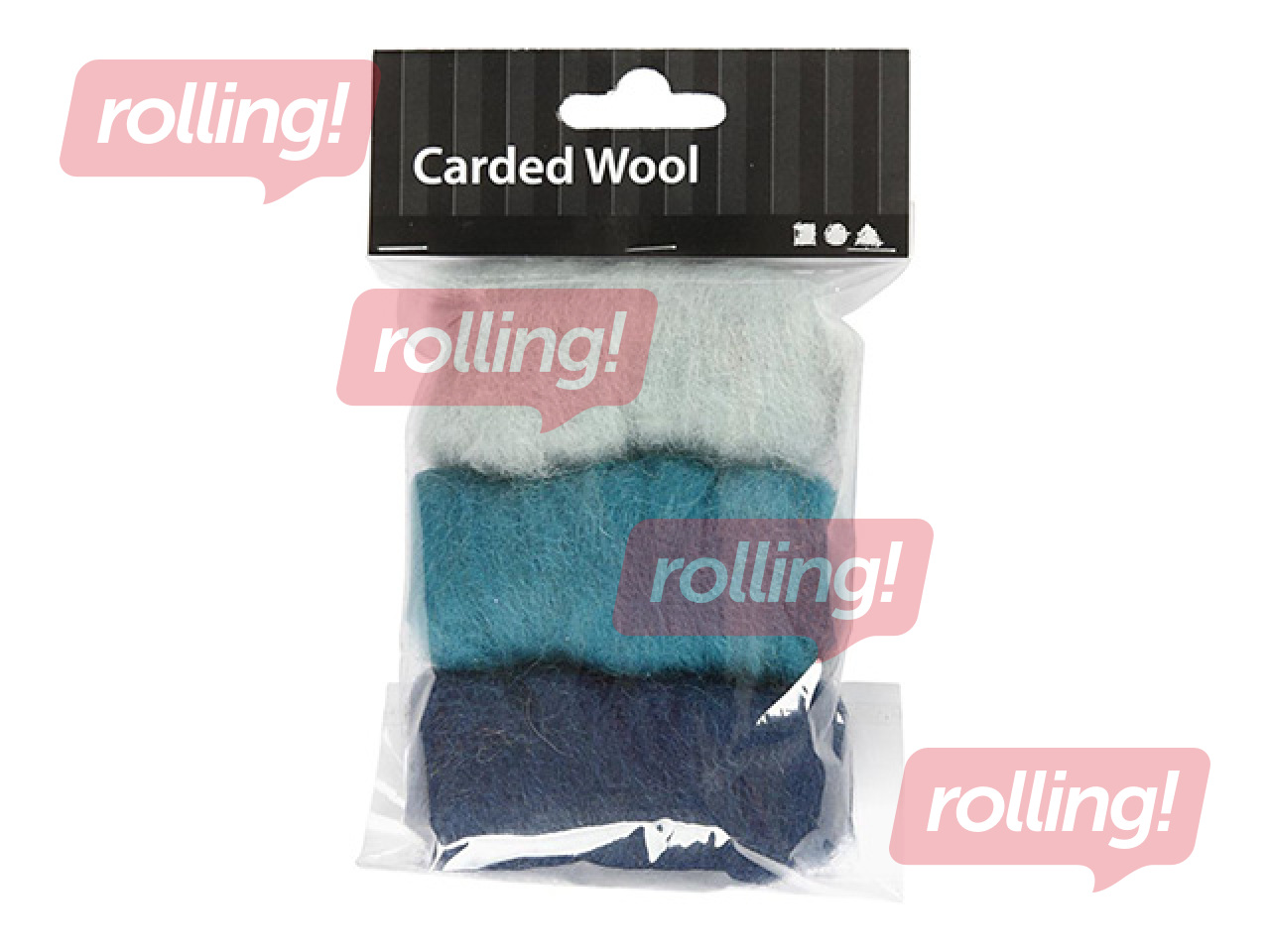 Шерсть для валяния, синие оттенки, 3x10г