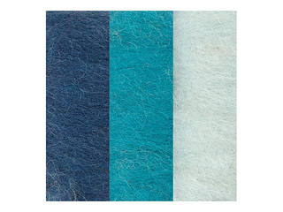 Шерсть для валяния, синие оттенки, 3x10г