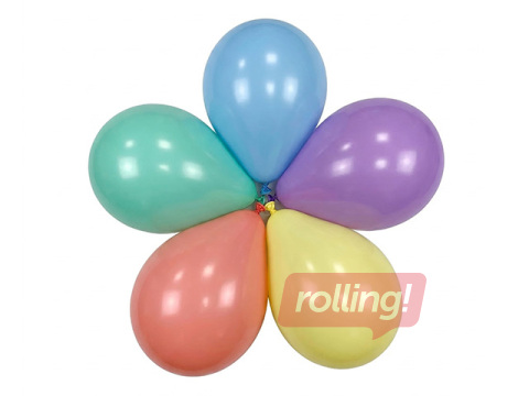 Balloons, assorted pastel colors, 23cm, 12 pcs