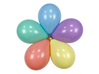 Balloons, assorted pastel colors, 23cm, 12 pcs