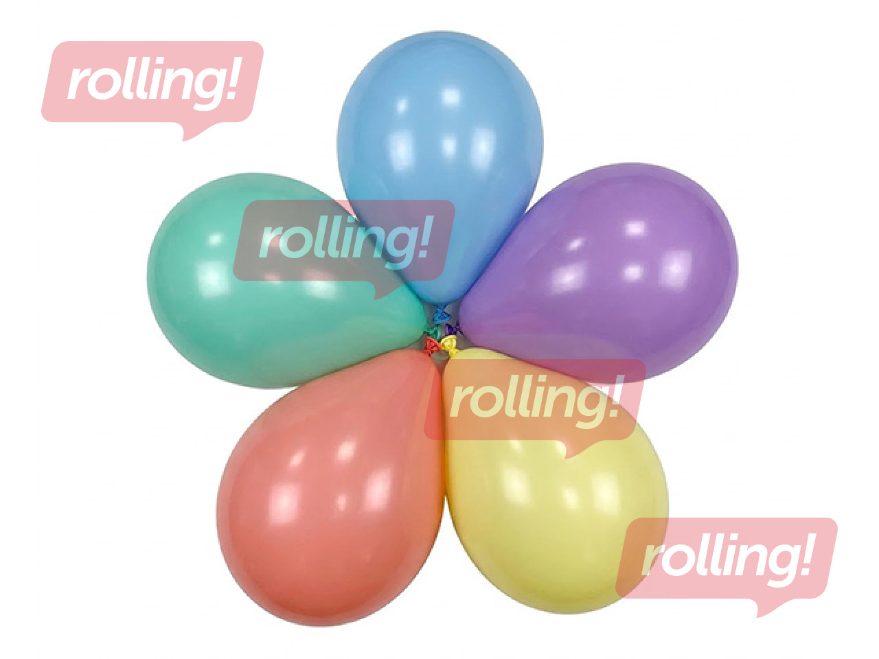 Balloons, assorted pastel colors, 23cm, 12 pcs
