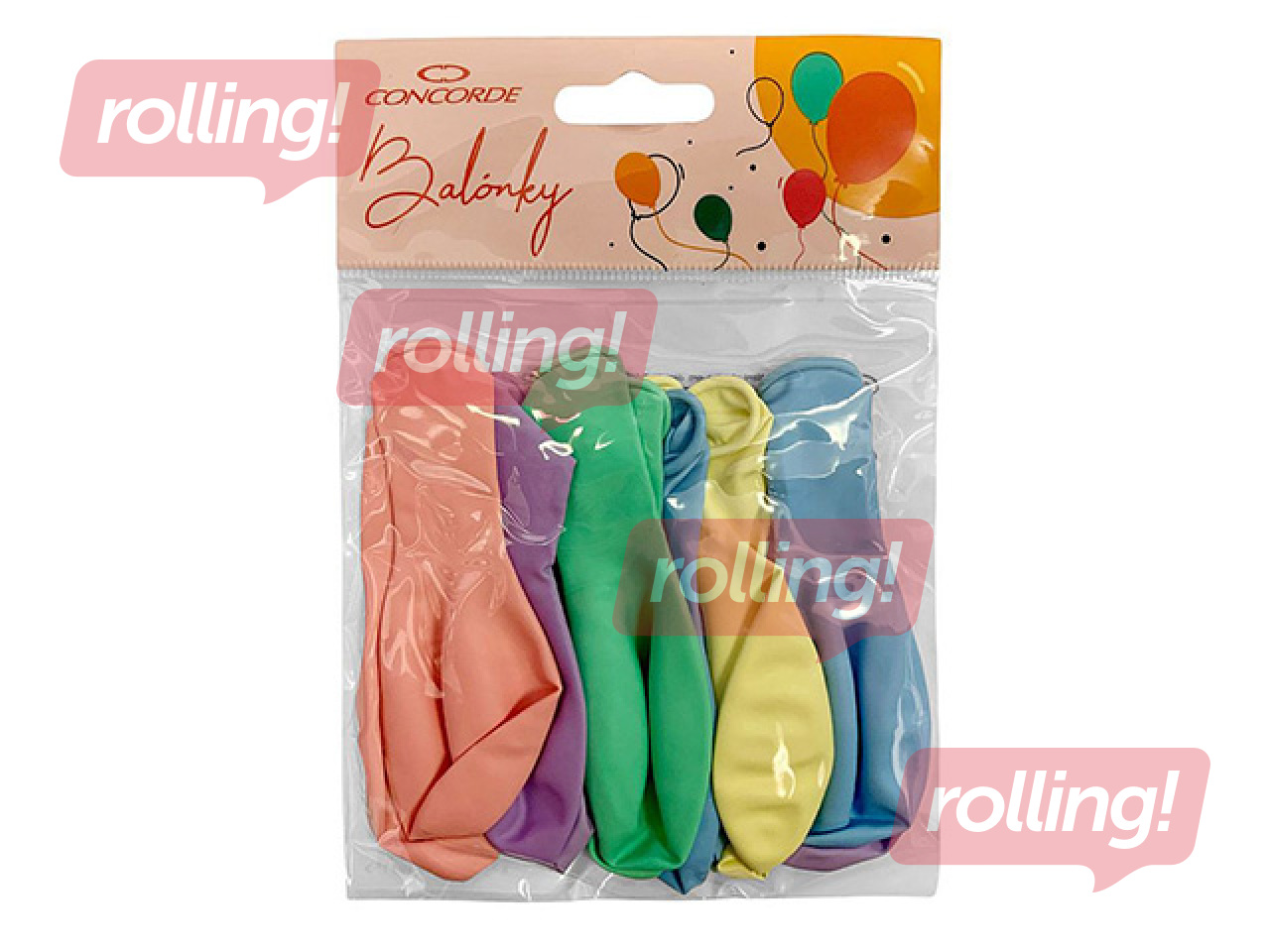 Baloni, dažādas pasteļkrāsas, 23cm, 12 gab.