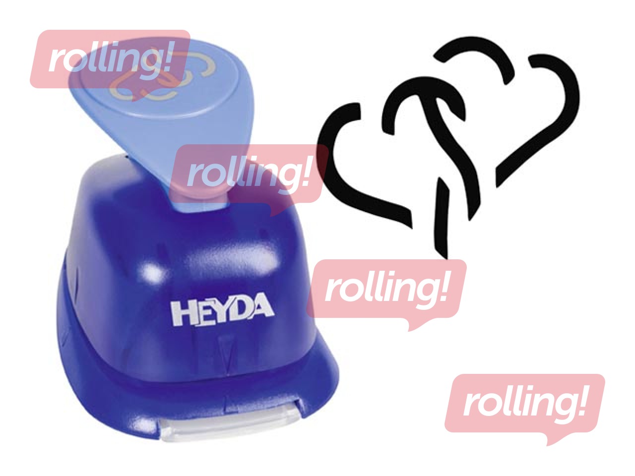 Dekoratīvais caurumsitējs lielais, 2 sirdis