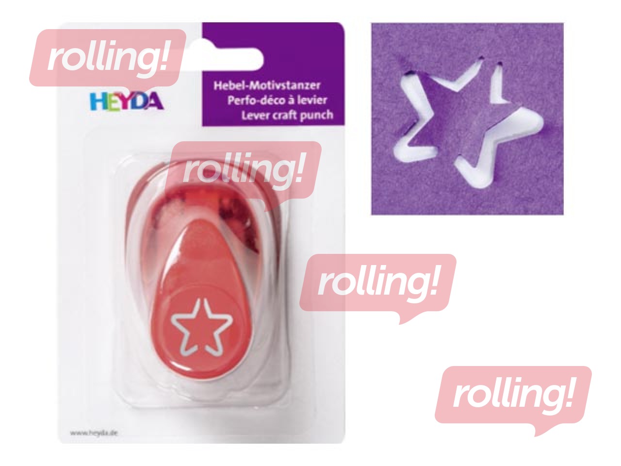 Decorative hole punch Heyda, star, 17mm