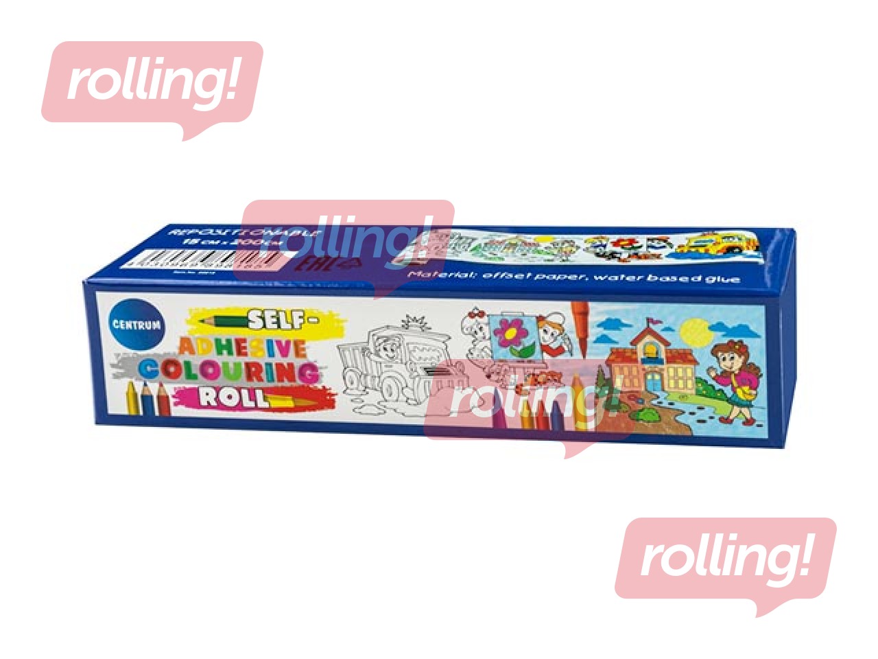 Pašlīmējošs krāsojamais papīrs rullī, 15x200cm